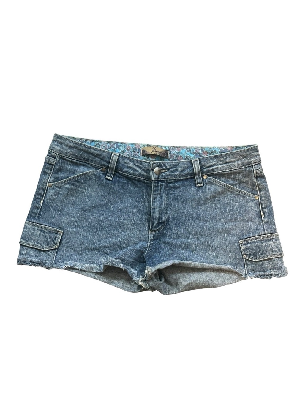 Paige Women's Denim Cargo Shorts - Blue